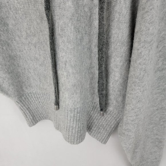 H&M Pringle Of Scotland Womens XS Hoodie GRAY Knit Sweater Oversized Wool Blend - Picture 4 of 14